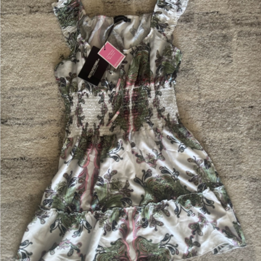 Floral Print Dress with Ruffled Sleeves